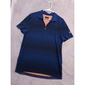 Lacoste Sport Polo Shirt Mens Medium Size 4 Quarter Zip Performance Stretch Blue
